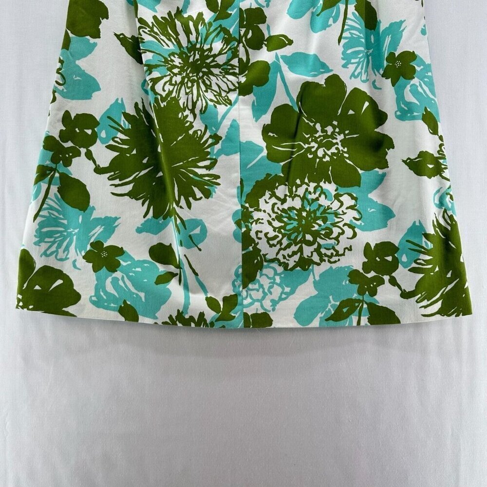 Valerie Stevens Skirt Sz 8P Petite Floral A-Line Knee Length Cotton Blend Green - Picture 6 of 11